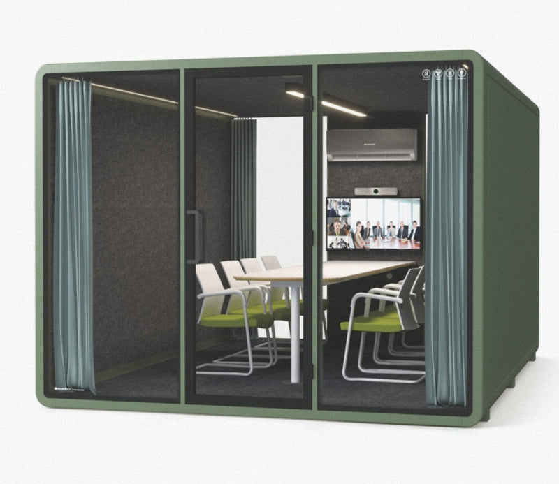 Soundbox Outdoor-XXL 防風雨辦公室靜音電話亭，可容納 8 人