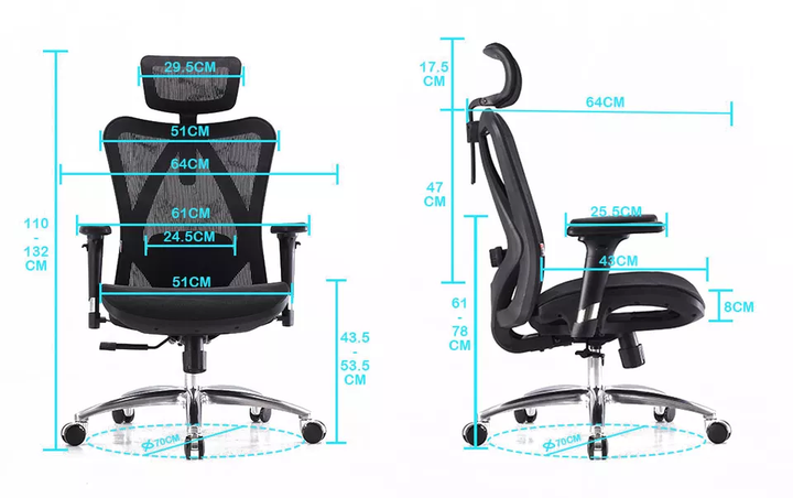 SIHOO M57 高背人體工學椅辦公椅(灰框) – KZCHAIR