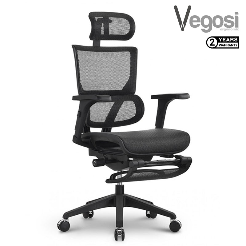 Vegosi Vision Plus Office Ergonomic Chair (Whit Footrest)