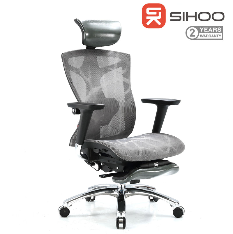 Sihoo V1 Ergonomic Office Chair -Grey+Footrest
