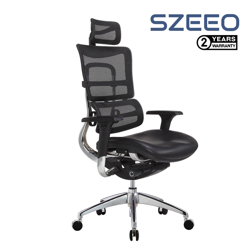 Szeeo Ergonomic Office Chair EI02LD (Leather Seat)